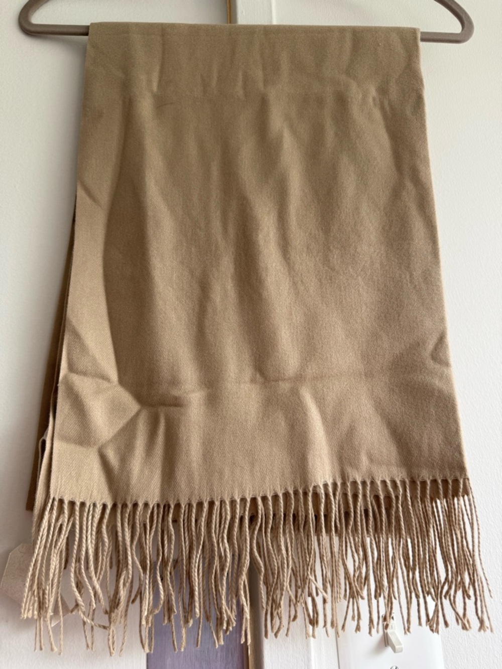 Simonetta Camel Fringe Cashmere-Blend Wrap Scarf